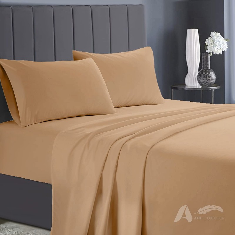 A ATH COLLECTION Egyptian Cotton Flat Sheet, 200 Thread Count,