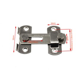 Stainless Steel Flip Latch Cabinet Fastener Closet Catch Safety Door Lock Pet Cage Bolt 2 3/4" Long Silver Pack of 2