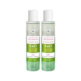 Árbora 2Pack Desmaquillante Bifásico 3 en 1|HIDRATANTE & ANTIOXIDANTE| Con Aceite de Aguacate + Vitamina E | 95% Ingredientes Naturales | Para cara y ojos | Remueve maquillaje contra agua |125ml
