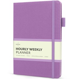 Skyline Hourly Weekly Planner – Undated Agenda & Daily Appointment Book – Time Blocking Notebook for Business Entrepreneurs, A5 (Lavender)