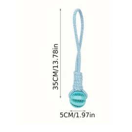 Thingymabob Dog Rope Toy with Cotton Blend Leakage Ball, Durable Molar Teeth Cleaning Chew Toy