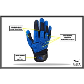 Stealth Padded Football Lineman Gloves – Black, Battle College Lineman, Be a Villain Not a Joker with Padded Stealth Football Gloves with Padded Protection, Youth, Kids, Men, Boys, Small to XXL Sizes