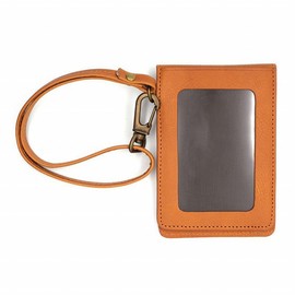 Wachifudo Dayan Cat Dayan Genuine Leather Vertical Folding Pass Case, Camel, Braun