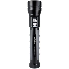 Police Security Twin Power 2000 Lumen LED Flashlight - Choose Your Power - Ultra-Bright Rechargeable w/Backup Battery, 13 Hour Runtime, Water & Impact Resistant – Emergencies, Camping, Hiking