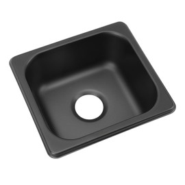 RV Sink, Black Galvanized 175 X 160 X 70mm Drop in Kitchen Bar Sink with 40mm Drain Port, Stainless Steel Sink Single Bowl for RV Caravan Kitchen