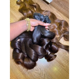 15A Grade Human Hair Bundles Bone Straight Natural Wave Original Burmese Curly Double Drawn Human Hair Wigs Bundles Suppliercolor: Gold, Stretched Length: 12 inches