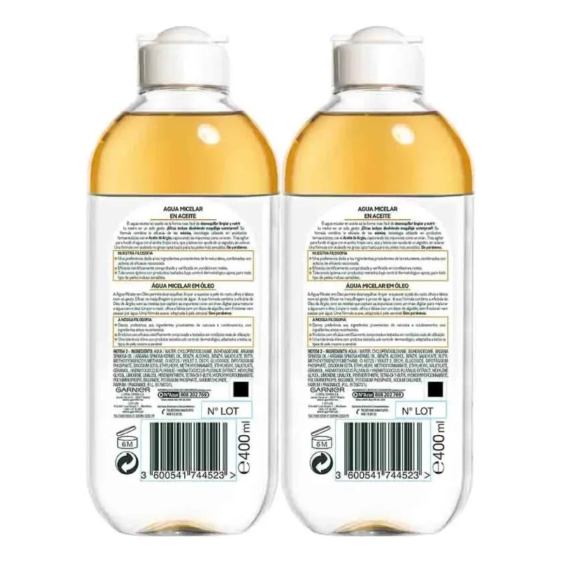 Pack X2 Agua Micelar En Aceite 400mL Garnier Skin Active