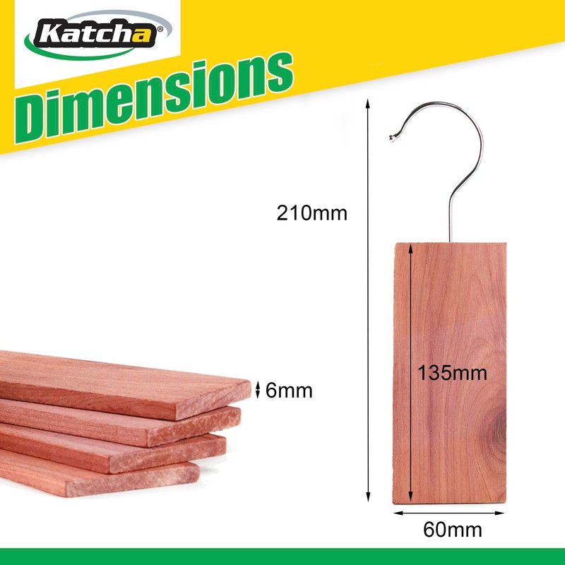Katcha® Cedar Hangers - 100% Natural Cedar Moth Repel for
