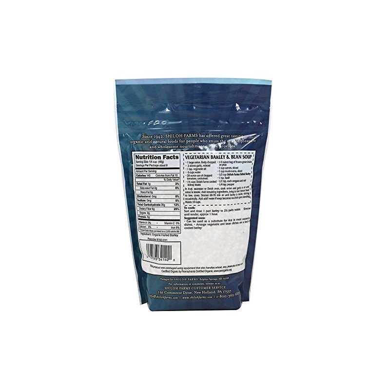 Organic Hulled Barley Grain from Shiloh Farms - 15 oz