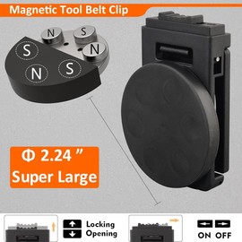 Peakloong Magnetic Tool Belt Clip with Non-Slip Magnet Tool Holder for Hammer Screwdriver Adjustable Wrench Magnetic Tool Easy Install