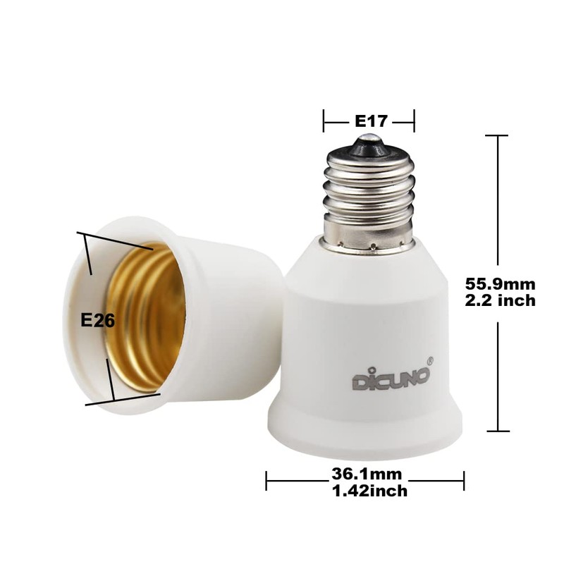 DiCUNO E17-E26 Base Conversion Adapter Conversion Socket Heat Resistant Set