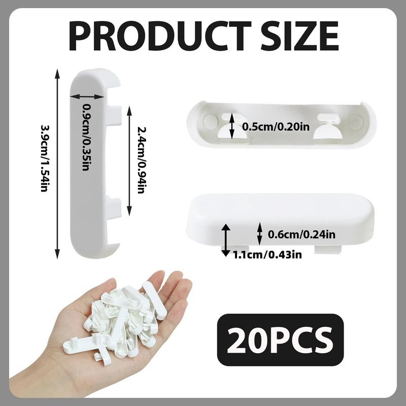 20 Pcs Window Drainage Cover Caps White Weep Hole Covers