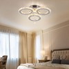 diisunbihuo Dimmable LED Crystal Ceiling Light 13x3.5 Inches 3 Rings