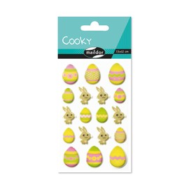 Maildor CY018O Pack of Cooky 3D Stickers (1 Sheet, 7.5 x 12 cm, Ideal for Decorating, Collecting or Gifting, Easter)