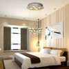 Tangkula Modern K9 Crystal Raindrop Chandelier, Flush Mount LED Ceiling