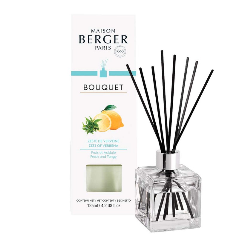 MAISON BERGER Zest of Verbena Cube Reed Diffuser, Clear