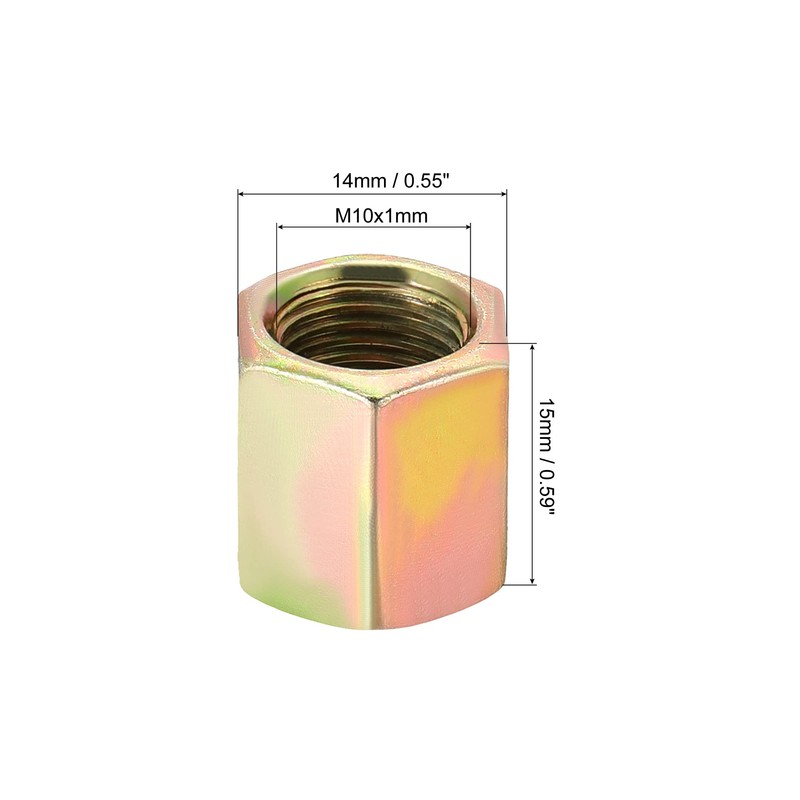 MECCANIXITY Hex Coupling Nuts M10 x 1mm Fine Thread 15mm