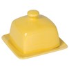 Now Designs Stoneware Square Butter Dish with Lid, Lemon Yellow