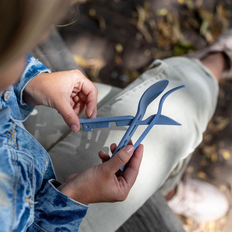 Koziol Klik Pocket 4036703 Cutlery Set 3-Piece Nature Leaf Green