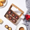 JCXGRVC 50pcs 7x4.33x1.5 Inch Brown Cookies Boxes with Window Bakery
