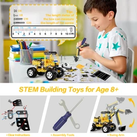 Lucky Doug Stem Building Projects Toys for Kids Boys 8 9 10 11 12 Year Old, Metal Building Construction Model kit, Building Blocks DIY Toy