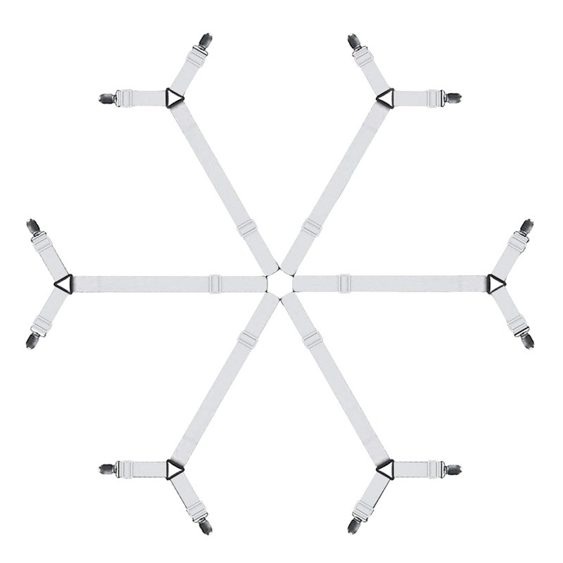 OrganiMax Bed Sheet Clips Fastener – Adjustable Elastic Straps for