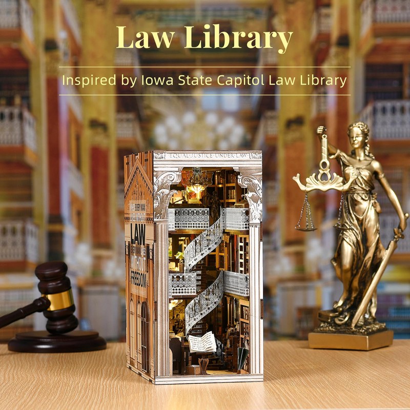 MiniCity DIY Book Nook Kit for Adults, 3D Wooden Puzzle