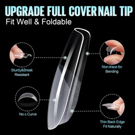 TOMICCA Nail Tips and Glue Gel Kit Gel Nail X Extension Set Nail Tips 09