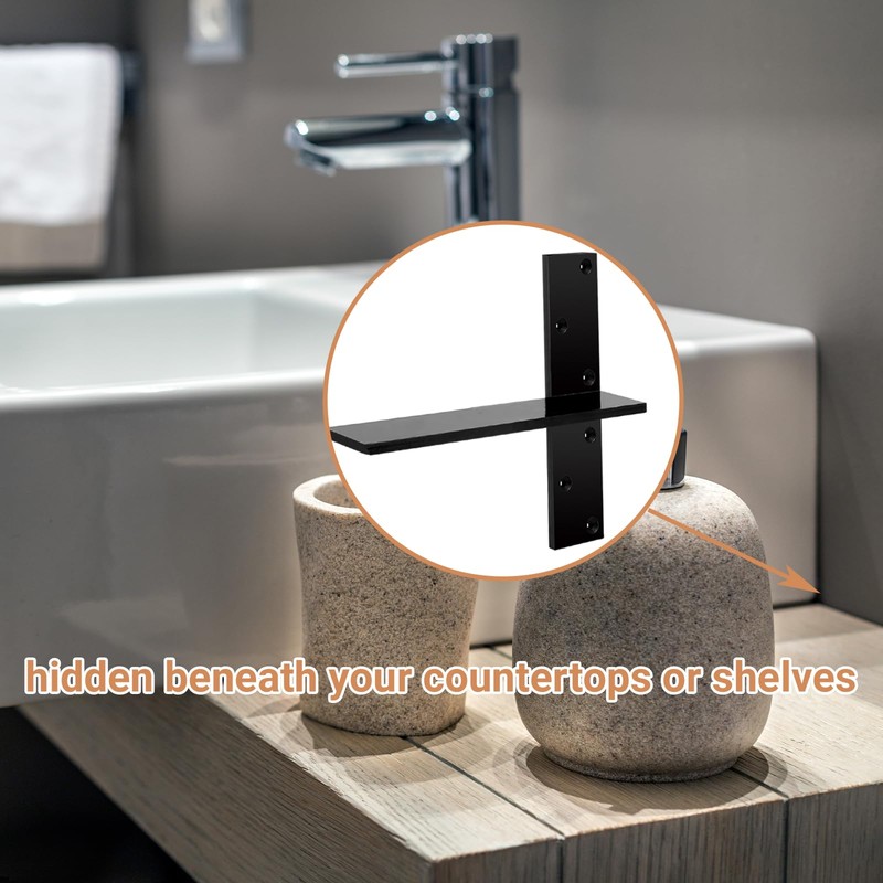 2-Pack Floating Shower Bench Brackets - 16" L x 2.5"