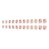 24Pcs French Tips Press on Nails Short Square Valentines Fake