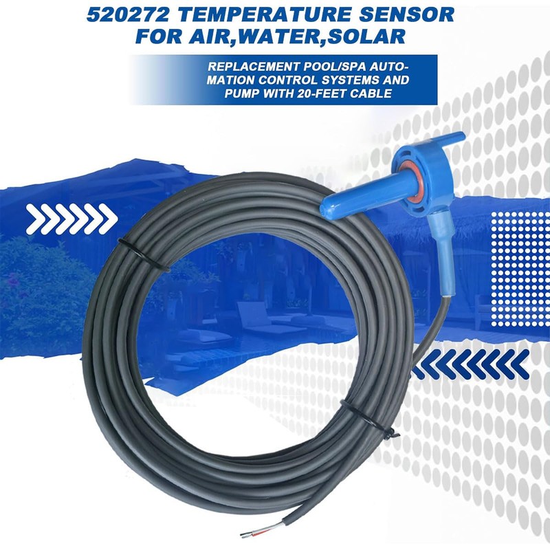 520272 Replacement Temperature Sensor Pool Thermometer Water Temp Sensor 10K-ohm