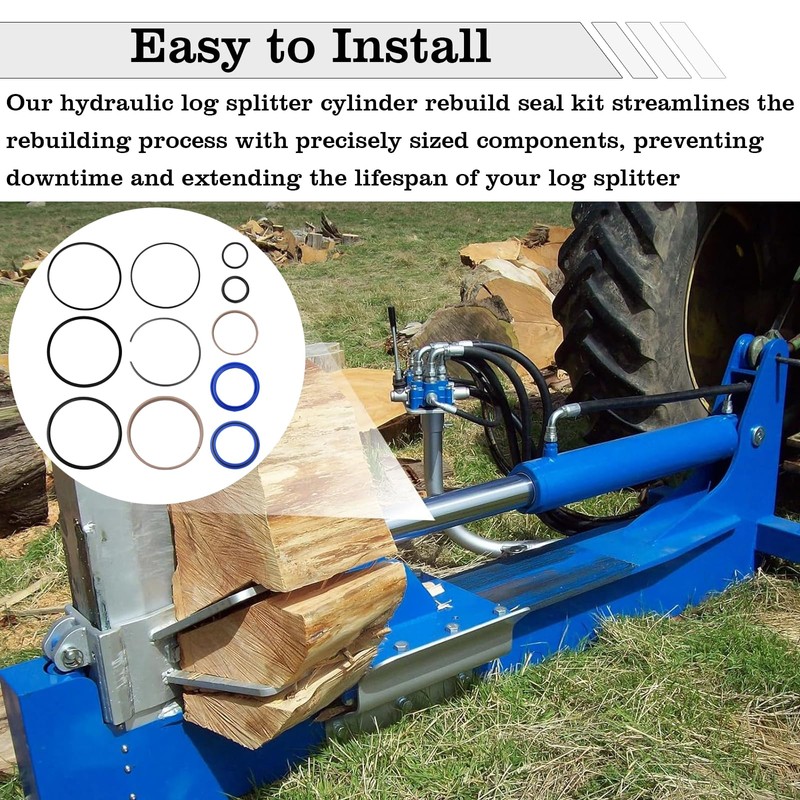Hydraulic Log Splitter Cylinder Rebuild Seal Kit, Splitter Accessories Replacement,
