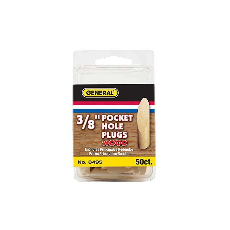 General Tools 8495 Pocket Hole Plugs, Hardwood, 50-Pack