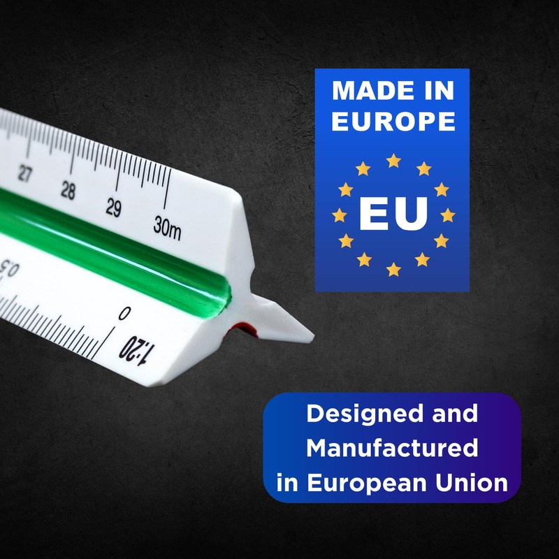 Scale Ruler 30 cm – Plastic Triangular Ruler – Scale