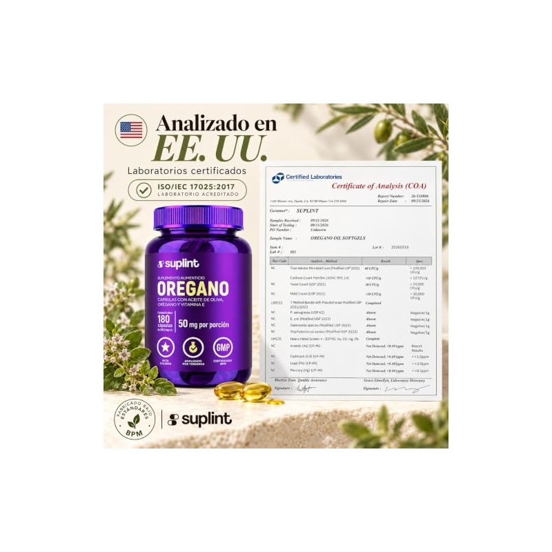 Aceite de Orégano (Oil of Oregano) con Aceite de Oliva