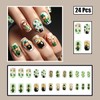 24Pcs St. Patrick Day Nails Shamrock Press on Nails Medium