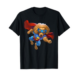 Superhero Poodle Red Cape Super Hero Dog T-Shirt