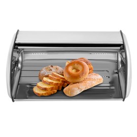 WUSILILU Stainless Steel Bread Box with Lid, Stainless Steel Bread Bin, Tabletop Bread Storage Container for Hotels, Guesthouses, Dining Rooms, Homes, Public Facilities 17.1 * 10.6 * 7in