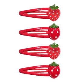 Strawberry Hair Clips for Baby Girls - 4Pcs Strawberry Alligator Hair Clips Red Metal Snap Fruit Hair Clips Hair Barrettes Cute Strawberry Hair Accessories for Girls Toddlers Kids and Teens Gifts