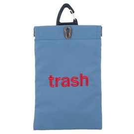 Hemings 4501407 Poy WEEKEND Blue Trash Can Pouch, Portable Trash Can, Carabiner & Side Pocket, Blue, Approx. 4.1 x 6.3 inches (10.5 x 16 cm)