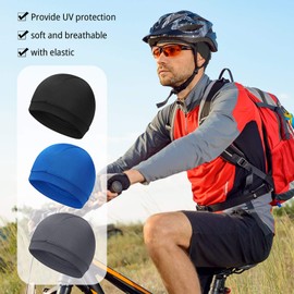 Geyoga 16 Pcs Cooling Skull Caps Helmet Hard Hats Liner Cycling Sweat Wicking Beanies Sleep Hats Running Motorcycle Head Wrap Chemo Turban for Men and Women (16 Colors) Multicoloured