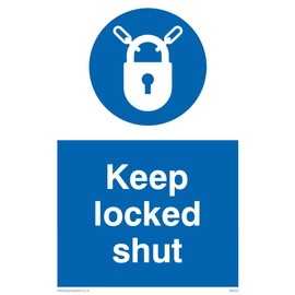 Viking Signs MQ220-A6P-V "Keep Locked Shut" Sign, Vinyl, 150 mm H x 100 mm W