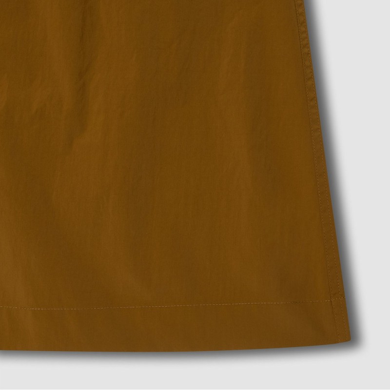 JAJU [JAJU] Women's Crinkled A-Line Skirt_Brown