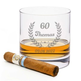 Leonardo Whiskyglas mit Gravur - Geburstagskranz - Personalisiert mit Name Alter & Datum - Geschenke für Whiskyliebhaber zum Geburtstag - Geschenk für Papa Ihn Mann Männer