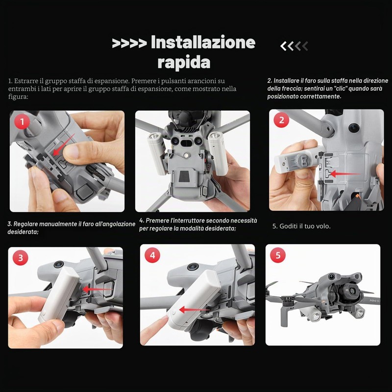 LICHIFIT Mini5 Pro Drone Searchlight Luce Notturna per DJI Mini