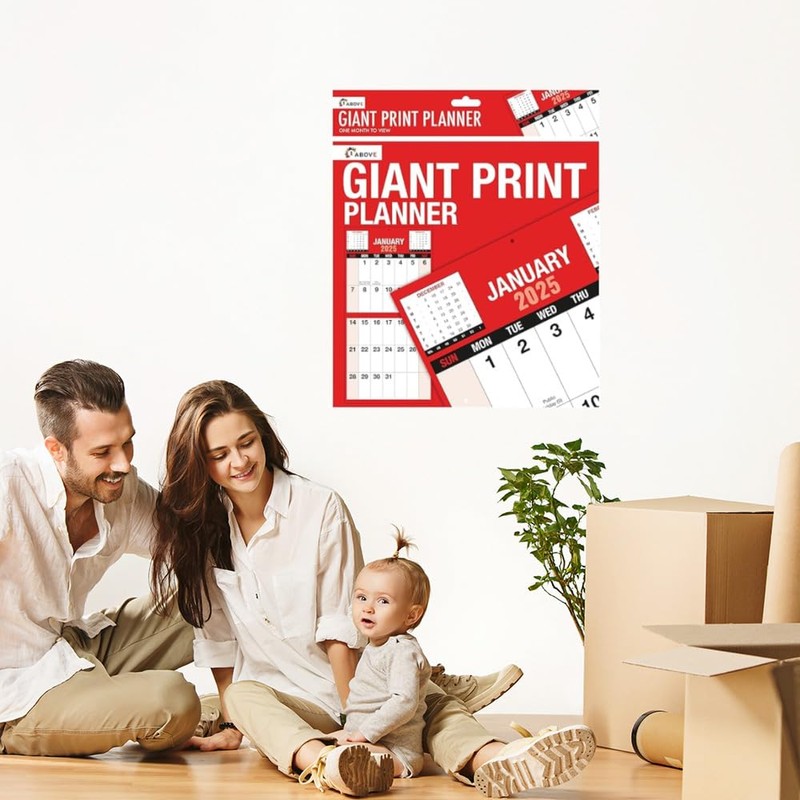 2025 Giant Print Month To View Wall Calendar Planner -