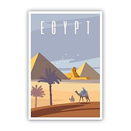 Squiddy Egypt Vintage Travel Poster Style - Vinyl Sticker for Car, Laptop, Notebook (5" high)