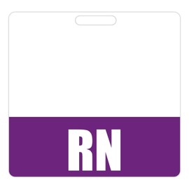 RN Badge Buddy (Purple) - Heavy Duty Badge Tags for Resident Nurses - Double Sided Identification Card