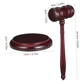 Operitacx Unique Judge Hammer Sound Block Wooden Auction Gavel Traditional Design for Court Ceremonies and Meetings
