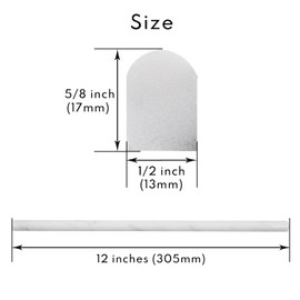 Lovdeco Carrara White 1/2" X 12" Marble Pencil Liner Tile, Edge Trim Molding for Shower and Backsplash, Bullnose Tile Trim Polished, 10 Pcs/Box